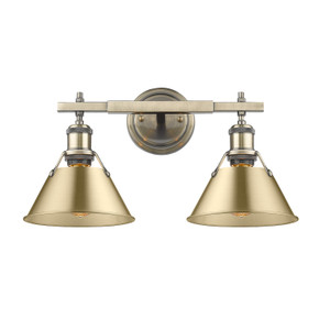 Bathroom Fixtures Two Lights by Golden ( 62 | 3306-BA2 AB-BCB Orwell ) 