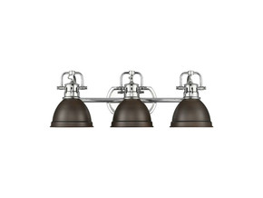 Bathroom Fixtures Three Lights by Golden ( 62 | 3602-BA3 CH-RBZ Duncan ) 