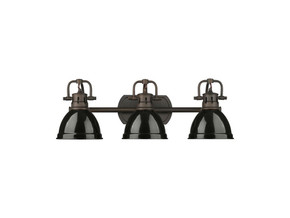 Bathroom Fixtures Three Lights by Golden ( 62 | 3602-BA3 RBZ-BK Duncan ) 