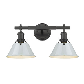 Bathroom Fixtures Two Lights by Golden ( 62 | 3306-BA2 BLK-DB Orwell ) 