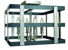 Semi-Flush Mts. Cage by Framburg ( 8 | L1031 BN/MBLACK Montreaux ) 