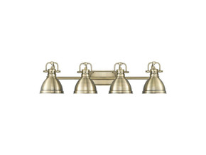 Bathroom Fixtures Four Lights by Golden ( 62 | 3602-BA4 AB-AB Duncan ) 