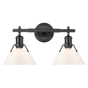 Bathroom Fixtures Two Lights by Golden ( 62 | 3306-BA2 BLK-OP Orwell ) 