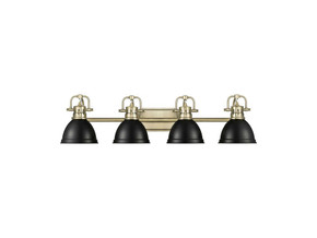 Bathroom Fixtures Four Lights by Golden ( 62 | 3602-BA4 AB-BLK Duncan ) 