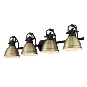 Bathroom Fixtures Four Lights by Golden ( 62 | 3602-BA4 BLK-AB Duncan ) 