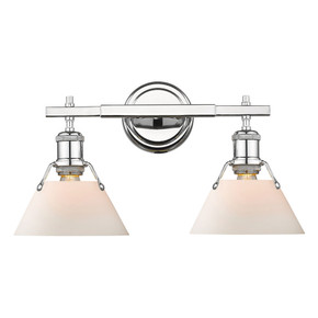 Bathroom Fixtures Two Lights by Golden ( 62 | 3306-BA2 CH-OP Orwell ) 