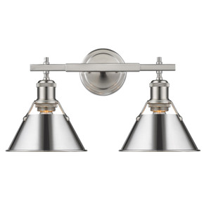 Bathroom Fixtures Two Lights by Golden ( 62 | 3306-BA2 PW-CH Orwell ) 