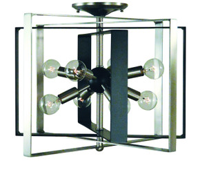 Semi-Flush Mts. Cage by Framburg ( 8 | L1090 BN/MBLACK Interstellar ) 