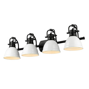 Bathroom Fixtures Four Lights by Golden ( 62 | 3602-BA4 BLK-WH Duncan ) 