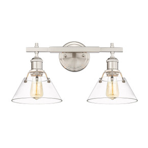 Bathroom Fixtures Two Lights by Golden ( 62 | 3306-BA2 PW-CLR Orwell ) 