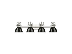 Bathroom Fixtures Four Lights by Golden ( 62 | 3602-BA4 PW-BK Duncan ) 