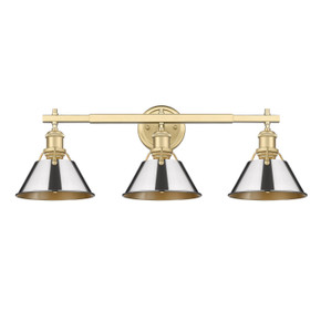 Bathroom Fixtures Three Lights by Golden ( 62 | 3306-BA3 BCB-CH Orwell ) 