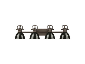 Bathroom Fixtures Four Lights by Golden ( 62 | 3602-BA4 RBZ-BK Duncan ) 