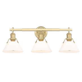 Bathroom Fixtures Three Lights by Golden ( 62 | 3306-BA3 BCB-OP Orwell ) 