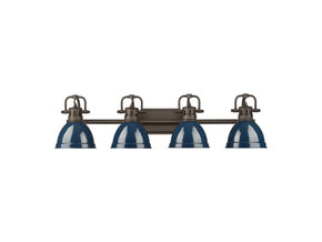 Bathroom Fixtures Four Lights by Golden ( 62 | 3602-BA4 RBZ-NVY Duncan ) 