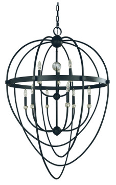 Large Chandeliers Sphere by Framburg ( 8 | L1154 MBLACK Elizabeth ) 