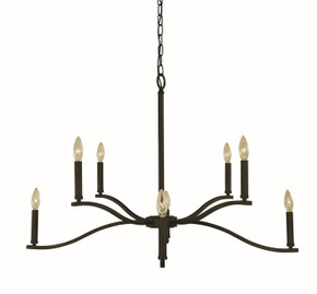 Mid. Chandeliers Candle by Framburg ( 8 | L1190 IRON Bridgeport ) 