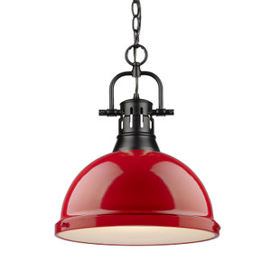 Pendants Metal Shade by Golden ( 62 | 3602-L BLK-RD Duncan ) 