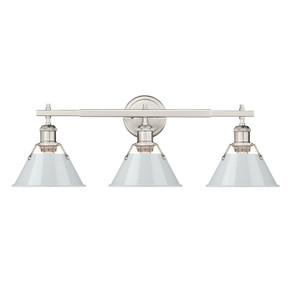 Bathroom Fixtures Three Lights by Golden ( 62 | 3306-BA3 PW-DB Orwell ) 