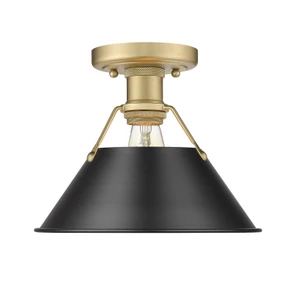 Flush Mounts Metal Shade by Golden ( 62 | 3306-FM BCB-BLK Orwell ) 
