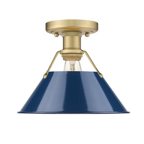 Flush Mounts Metal Shade by Golden ( 62 | 3306-FM BCB-NVY Orwell ) 