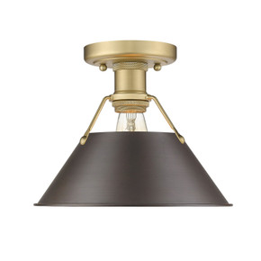 Flush Mounts Metal Shade by Golden ( 62 | 3306-FM BCB-RBZ Orwell ) 