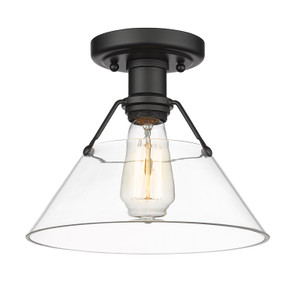 Semi-Flush Mts. Glass Down by Golden ( 62 | 3306-FM BLK-CLR Orwell ) 