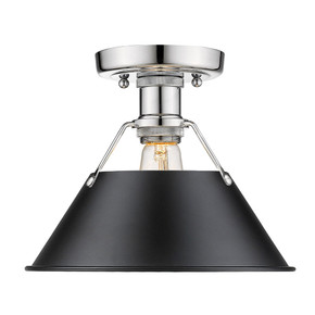 Flush Mounts Metal Shade by Golden ( 62 | 3306-FM CH-BLK Orwell ) 