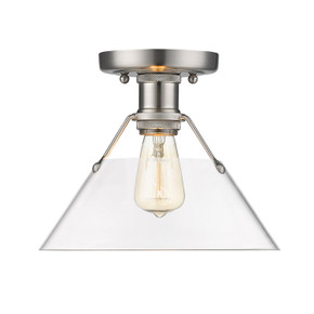 Flush Mounts Glass Down by Golden ( 62 | 3306-FM PW-CLR Orwell ) 