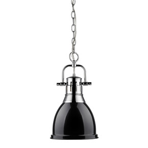 Mini Pendants Metal Shade by Golden ( 62 | 3602-S CH-BK Duncan ) 