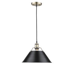 Pendants Metal Shade by Golden ( 62 | 3306-L AB-BLK Orwell ) 