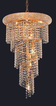 Mini Chandeliers Glass Shade by Elegant Lighting ( 173 | V1801SR16G/RC Spiral ) 