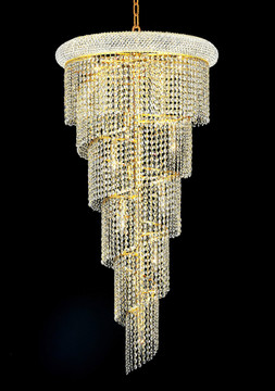 Large Chandeliers Glass Shade by Elegant Lighting ( 173 | V1801SR22G/RC Spiral ) 