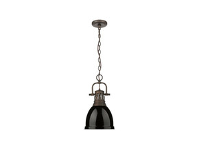 Mini Pendants Metal Shade by Golden ( 62 | 3602-S RBZ-BK Duncan ) 