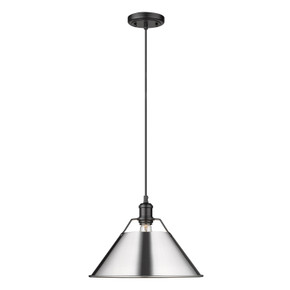 Pendants Metal Shade by Golden ( 62 | 3306-L BLK-CH Orwell ) 