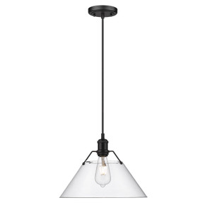 Pendants Glass Down by Golden ( 62 | 3306-L BLK-CLR Orwell ) 
