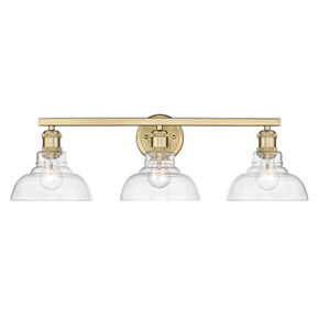 Bathroom Fixtures Three Lights by Golden ( 62 | 0305-BA3 BCB-CLR Carver ) 