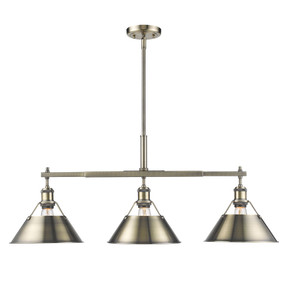Linear/Island 3 Light Bar by Golden ( 62 | 3306-LP AB-AB Orwell ) 