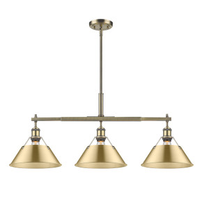 Linear/Island 3 Light Bar by Golden ( 62 | 3306-LP AB-BCB Orwell ) 