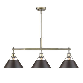 Linear/Island 3 Light Bar by Golden ( 62 | 3306-LP AB-RBZ Orwell ) 