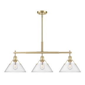 Linear/Island 3 Light Bar by Golden ( 62 | 3306-LP BCB-CLR Orwell ) 
