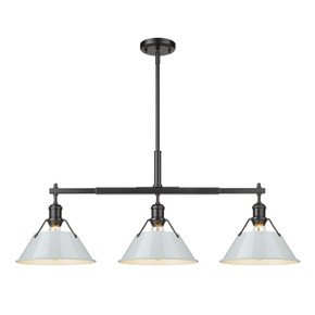 Linear/Island 3 Light Bar by Golden ( 62 | 3306-LP BLK-DB Orwell ) 