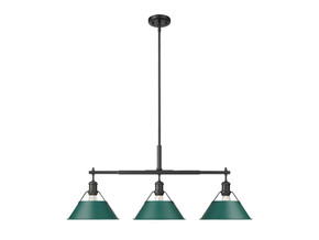 Linear/Island 3 Light Bar by Golden ( 62 | 3306-LP BLK-GN Orwell ) 