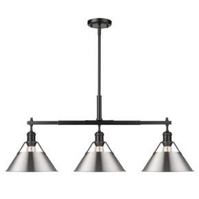 Linear/Island 3 Light Bar by Golden ( 62 | 3306-LP BLK-PW Orwell ) 