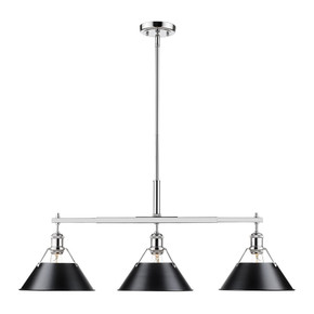 Linear/Island 3 Light Bar by Golden ( 62 | 3306-LP CH-BLK Orwell ) 
