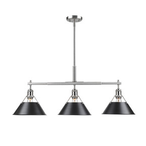 Linear/Island 3 Light Bar by Golden ( 62 | 3306-LP PW-BLK Orwell ) 