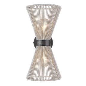 Sconces Double Candle by Golden ( 62 | 6938-2W BLK-BR Avon ) 
