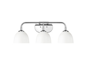 Bathroom Fixtures Three Lights by Golden ( 62 | 6956-BA3 CH-WHT Zoey ) 