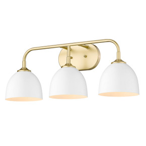 Bathroom Fixtures Three Lights by Golden ( 62 | 6956-BA3 OG-WHT Zoey ) 