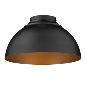 Flush Mounts Metal Shade by Golden ( 62 | 6956-FM BLK-BLK Zoey ) 